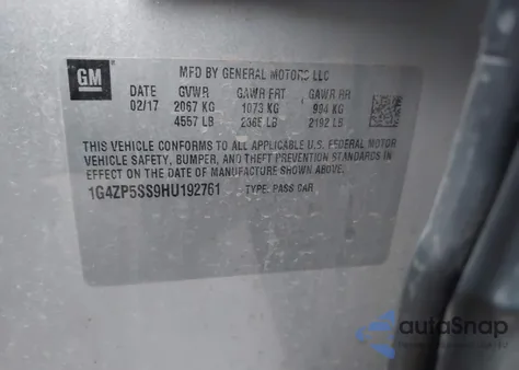 2017 Buick Lacrosse Essence z USA, uszkodzony, nr VIN 1G4ZP5SS9HU192761